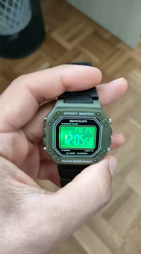 Montre Homme Tactique – Grand Affichage & Chronomètre