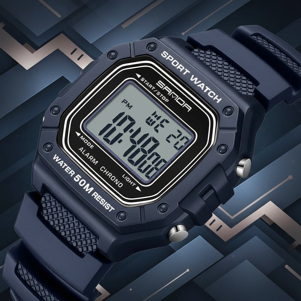 Montre Homme Tactique – Grand Affichage & Chronomètre