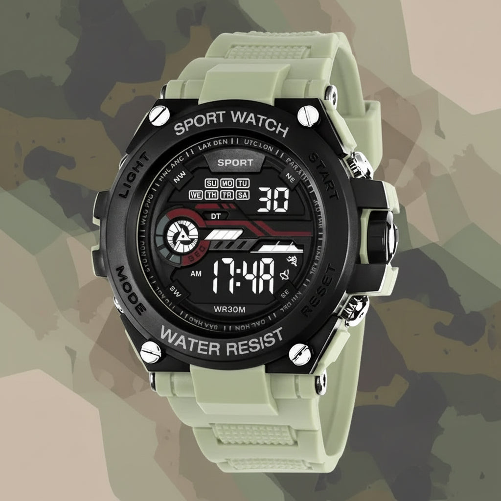 TacticalEdge – Montre Tactique Homme LED Étanche | Sport & Militaire