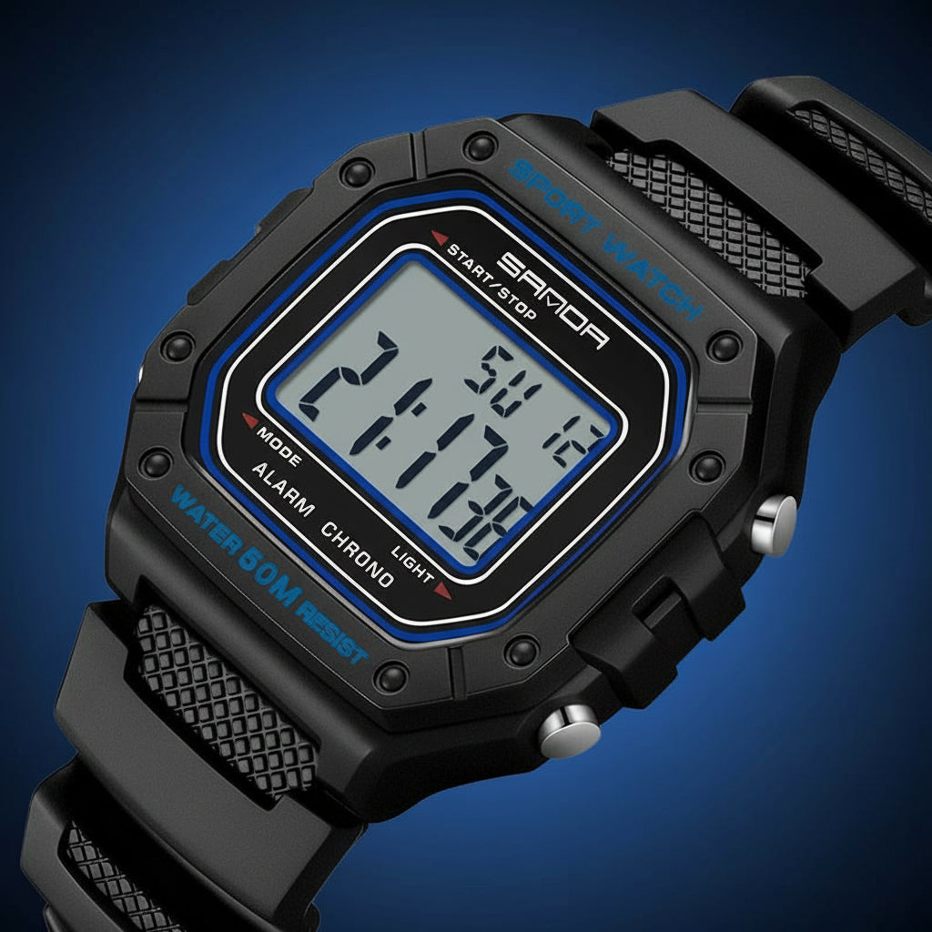 Montre Homme Tactique – Grand Affichage & Chronomètre