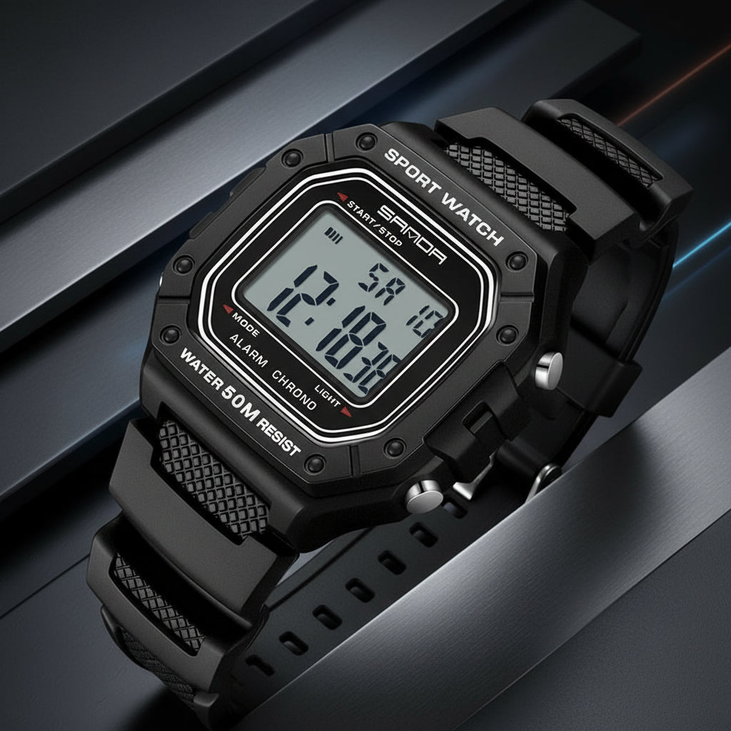 Montre Homme Tactique – Grand Affichage & Chronomètre