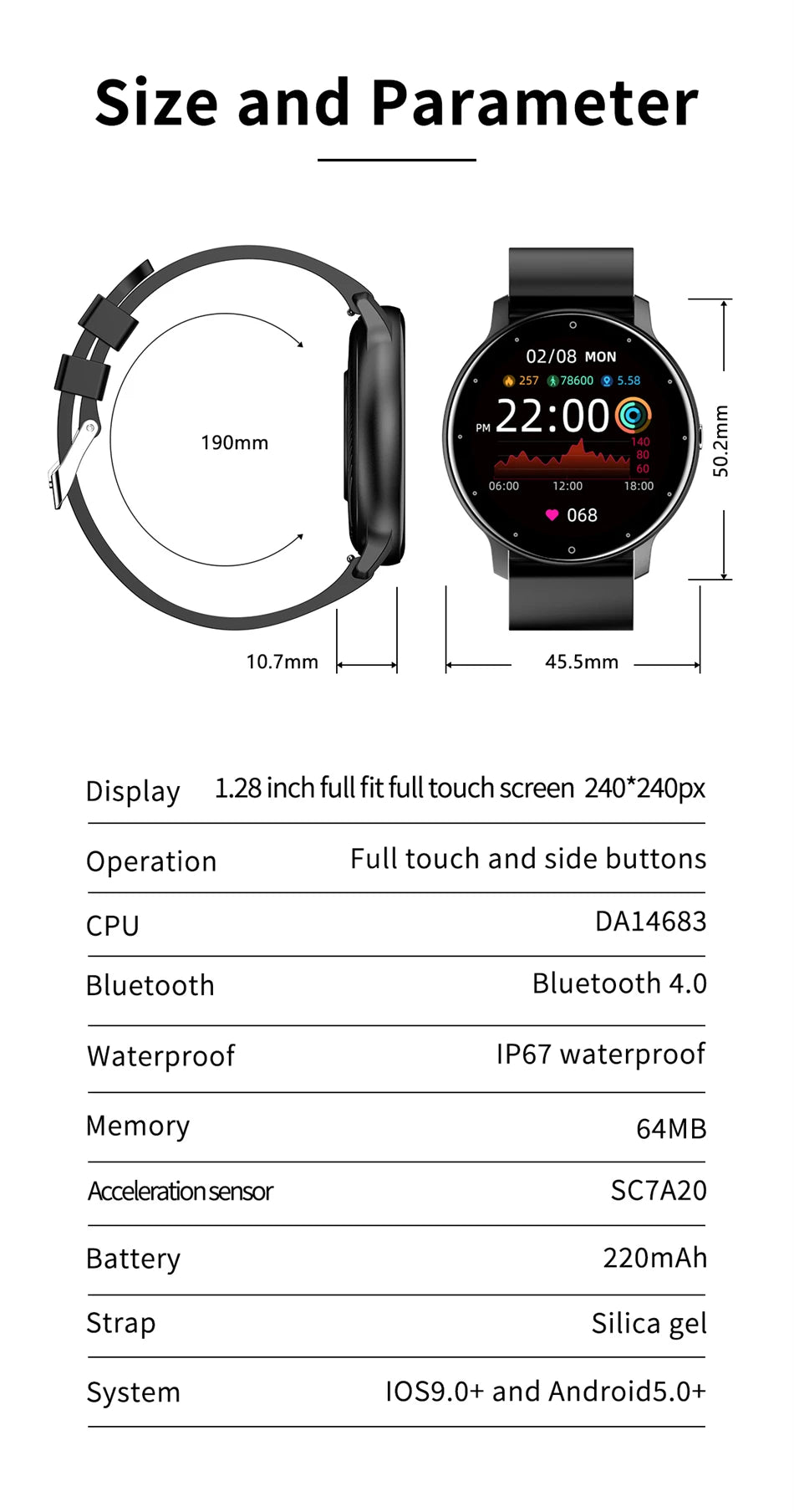 TacticalEdge — SmartWatch Femme Full Touch