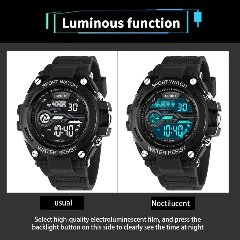 TacticalEdge – Montre Tactique Homme LED Étanche | Sport & Militaire