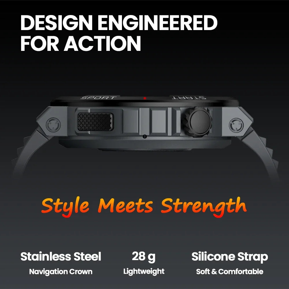 Montre Connectée AMOLED 1,43″ avec Appels Bluetooth – TacticalEdge